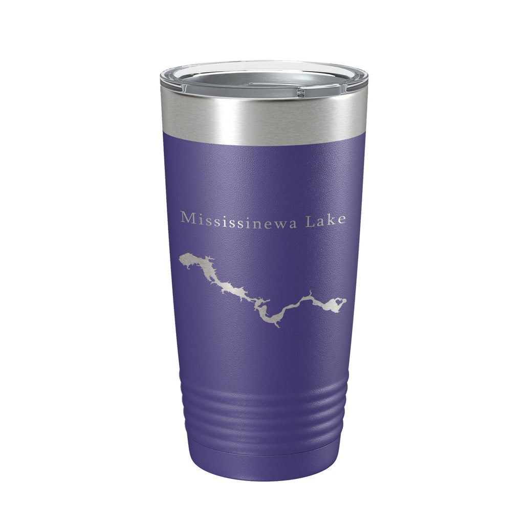 Mississinewa Lake Map Tumbler Travel Mug Insulated Laser Engraved Coffee Cup River Indiana 20 oz