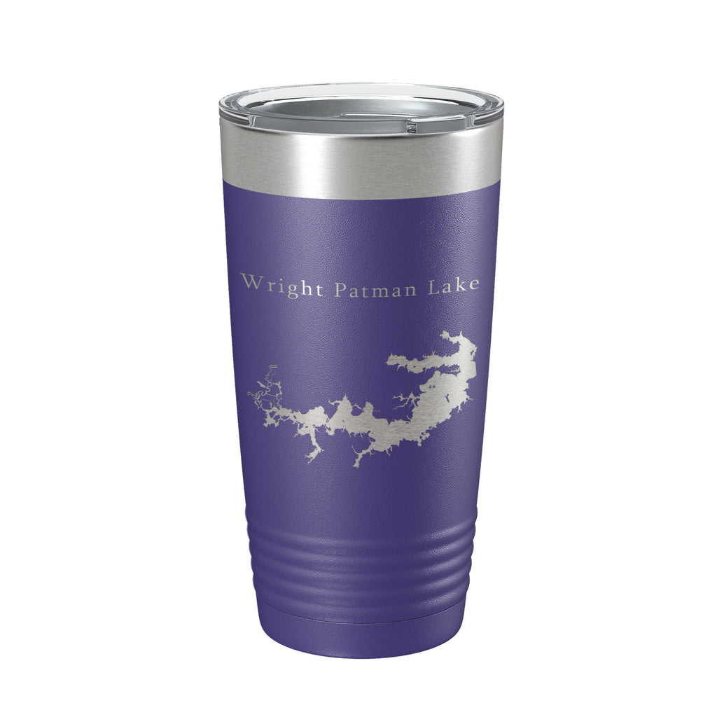 Wright Patman Lake Map Tumbler Travel Mug Insulated Laser Engraved Coffee Cup Texas 20 oz