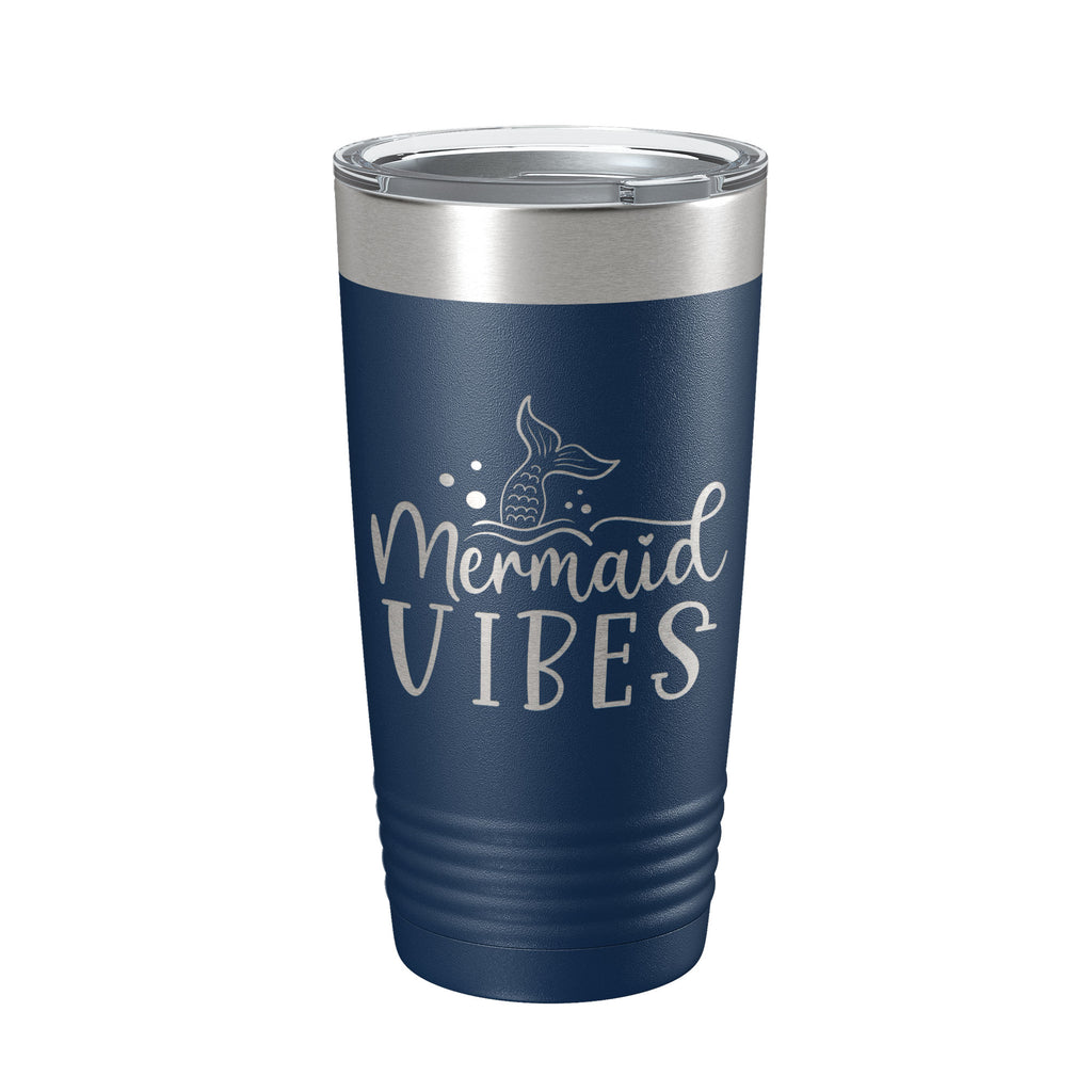 Mermaid Vibes Tumbler Travel Mug Insulated Laser Engraved Coffee Cup 20 oz