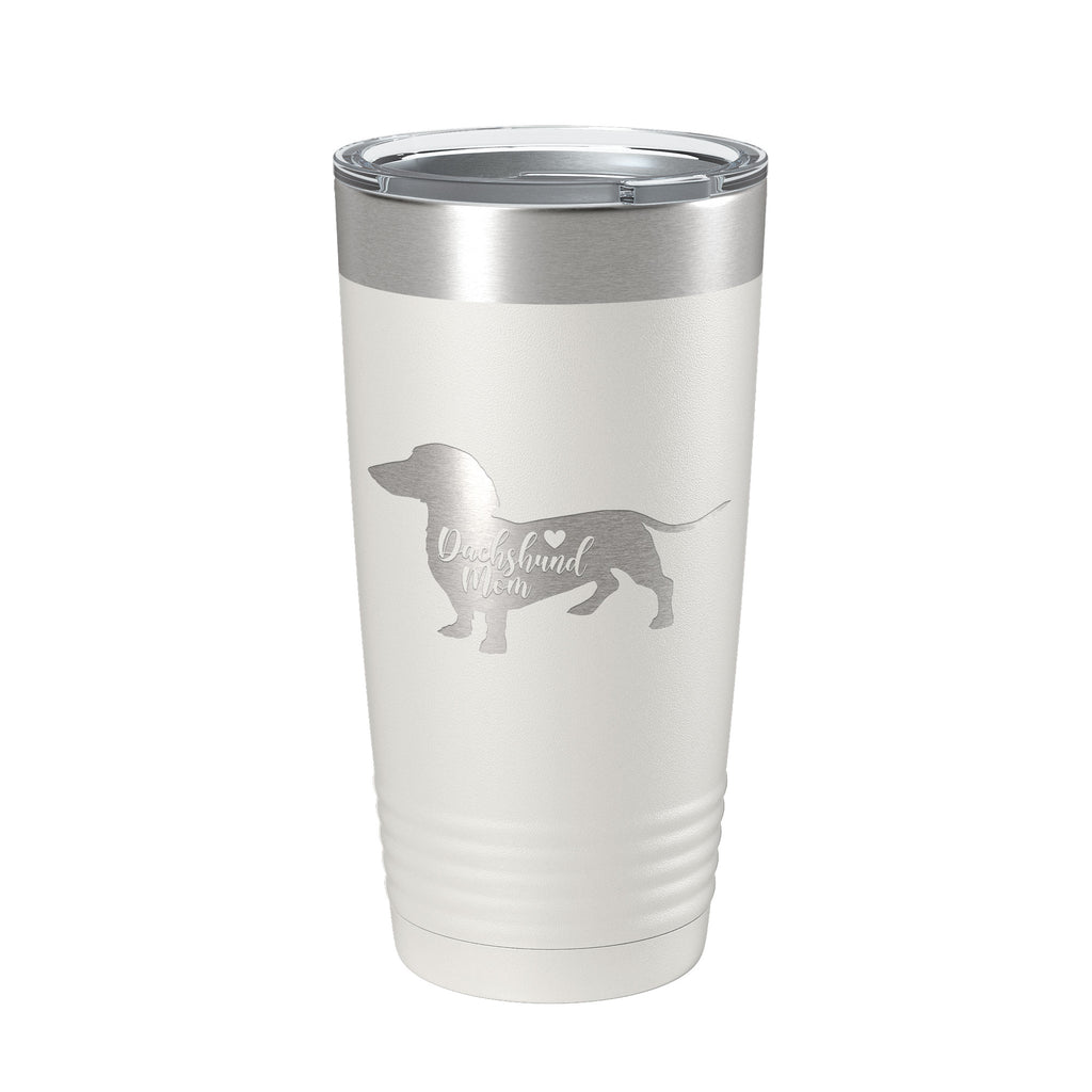 Dachshund Mom Tumbler Dog Travel Mug Gift Insulated Laser Engraved Coffee Cup 20 oz