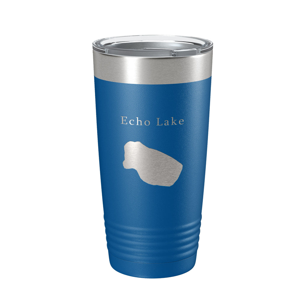 Echo Lake Map Tumbler Travel Mug Insulated Laser Engraved Coffee Cup Colorado 20 oz