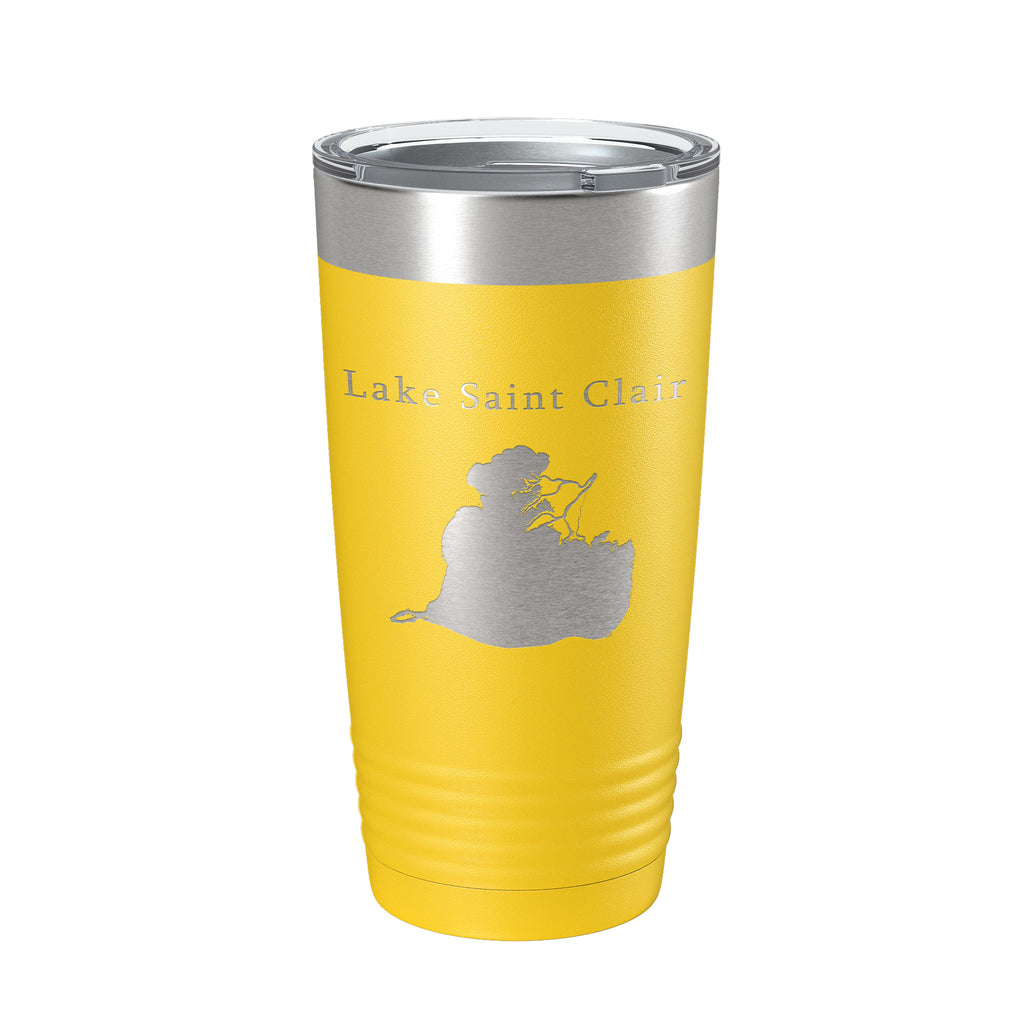 Lake Saint Clair Map Tumbler Travel Mug Insulated Laser Engraved Coffee Cup Michigan Ontario 20 oz