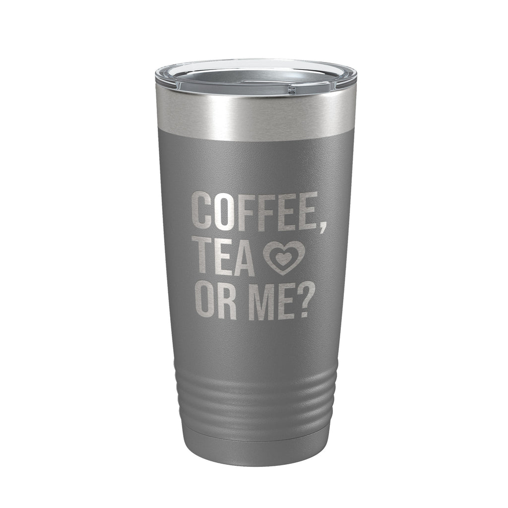 Valentine's Day Tumbler Coffee Tea Or Me Travel Mug Gift Insulated Laser Engraved Coffee Cup 20 oz