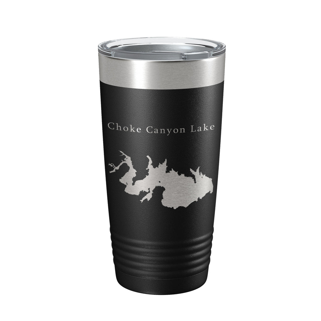 Choke Canyon Lake Map Tumbler Travel Mug Insulated Laser Engraved Coffee Cup Texas 20 oz