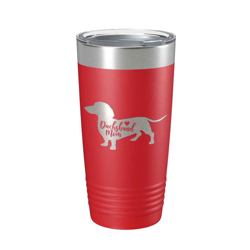 Dachshund Mom Tumbler Dog Travel Mug Gift Insulated Laser Engraved Coffee Cup 20 oz