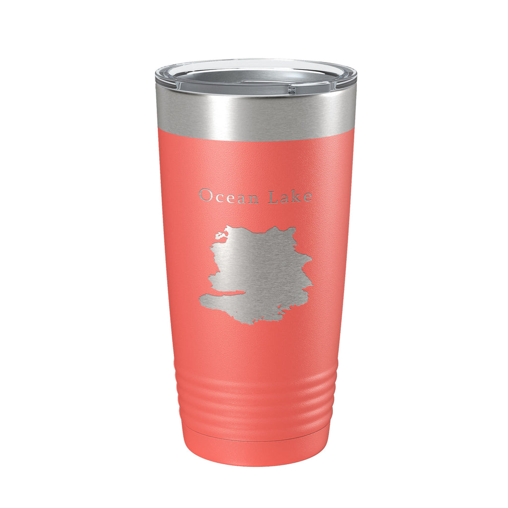 Ocean Lake Map Tumbler Travel Mug Insulated Laser Engraved Coffee Cup Wyoming 20 oz