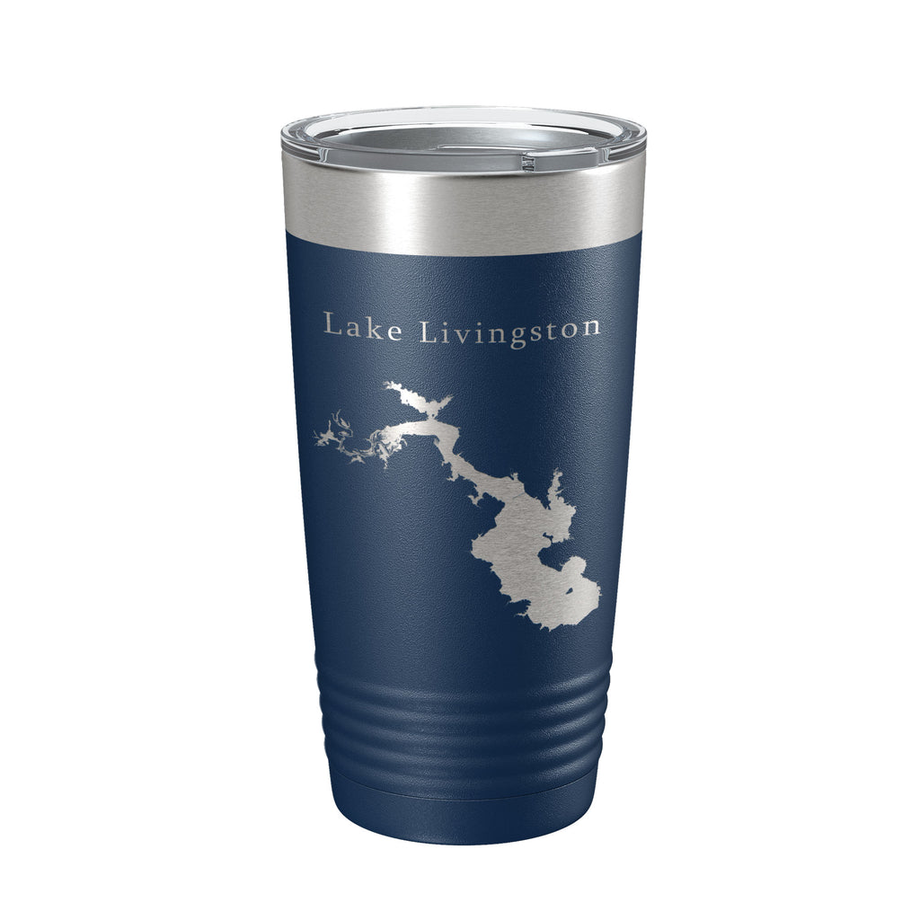 Lake Livingston Map Tumbler Travel Mug Insulated Laser Engraved Coffee Cup Texas 20 oz