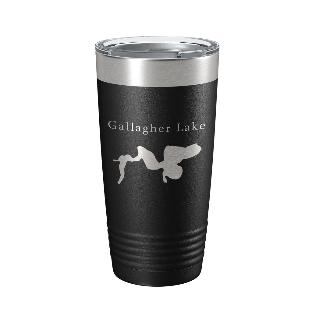 Gallagher Lake Map Tumbler Travel Mug Insulated Laser Engraved Coffee Cup Huron River Chain of Lakes Michigan 20 oz
