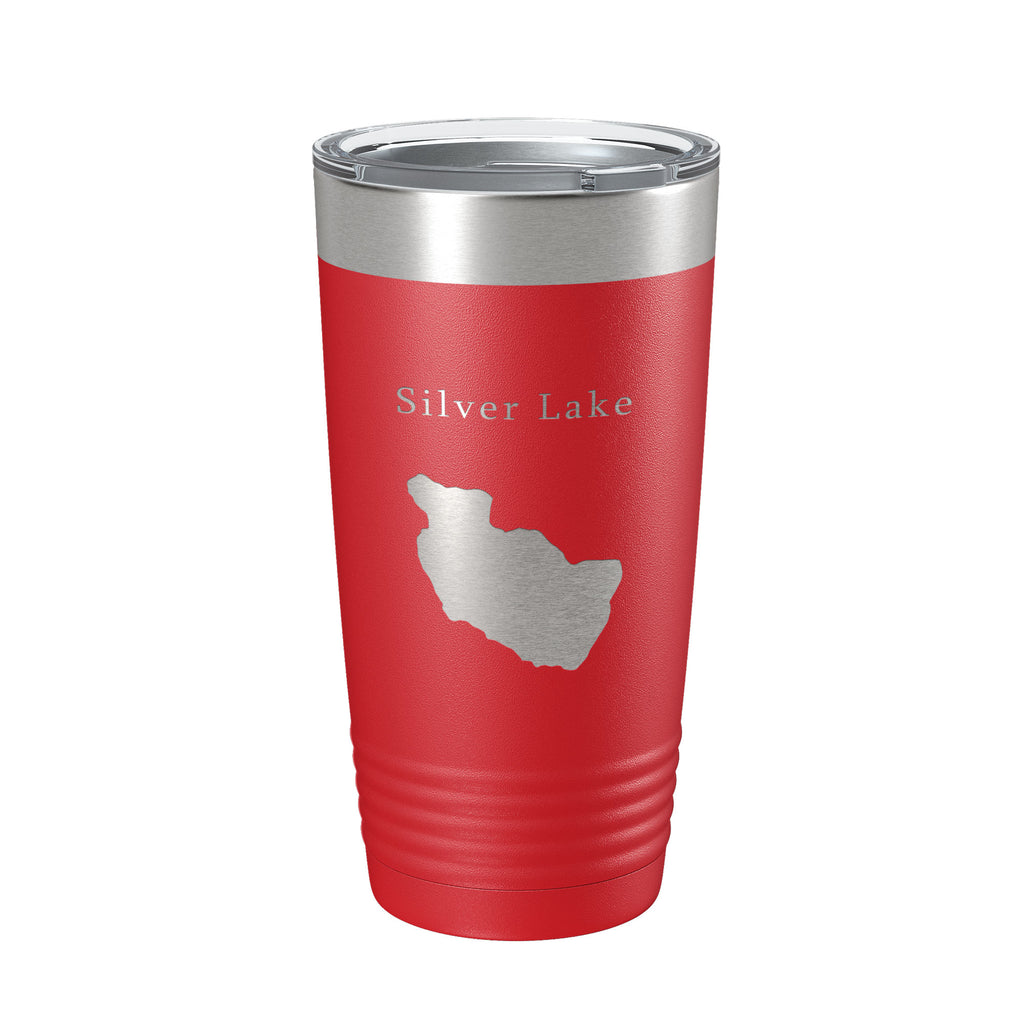 Silver Lake Map Tumbler Travel Mug Insulated Laser Engraved Coffee Cup Maine 20 oz