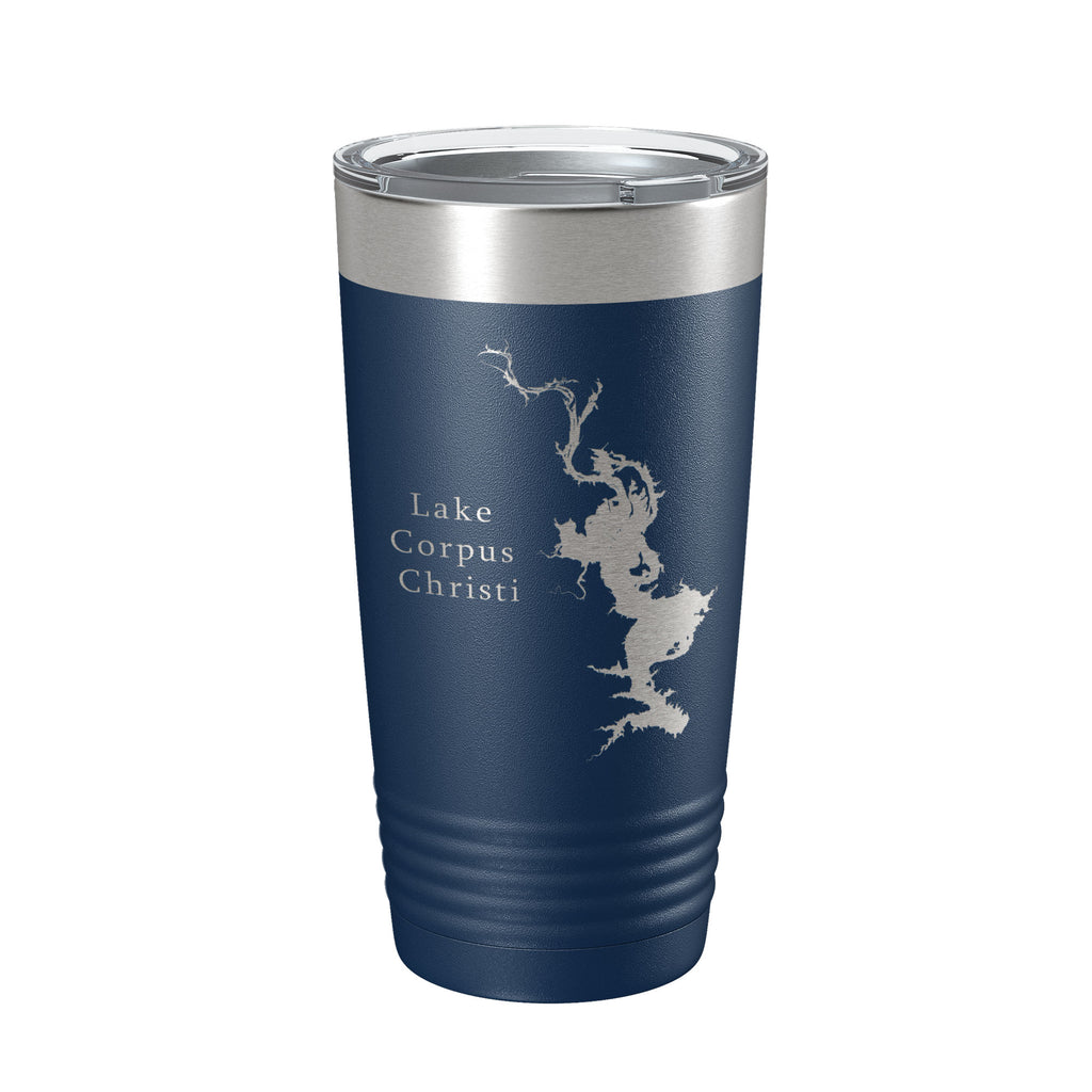 Lake Corpus Christi Map Tumbler Travel Mug Insulated Laser Engraved Coffee Cup Texas 20 oz