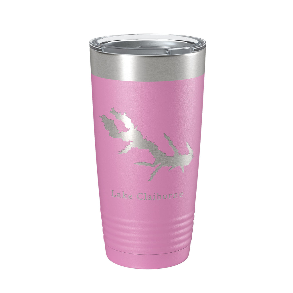 Lake Claiborne Map Tumbler Travel Mug Insulated Laser Engraved Coffee Cup Louisiana 20 oz