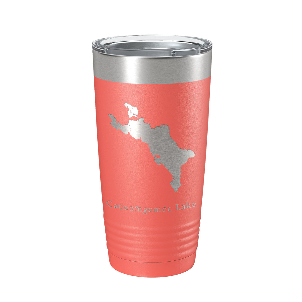 Caucomgomoc Lake Map Tumbler Travel Mug Insulated Laser Engraved Coffee Cup Maine 20 oz