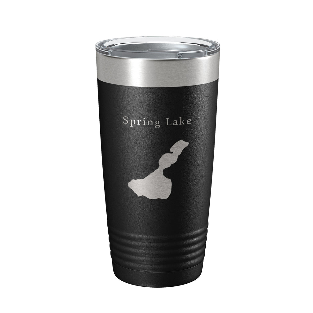 Spring Lake Map Tumbler Travel Mug Insulated Laser Engraved Coffee Cup Wisconsin Waukesha County Town of Mukwonago 20 oz