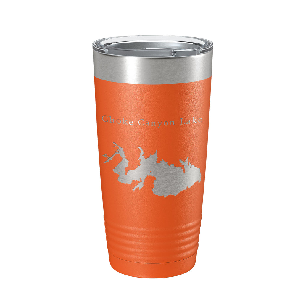 Choke Canyon Lake Map Tumbler Travel Mug Insulated Laser Engraved Coffee Cup Texas 20 oz