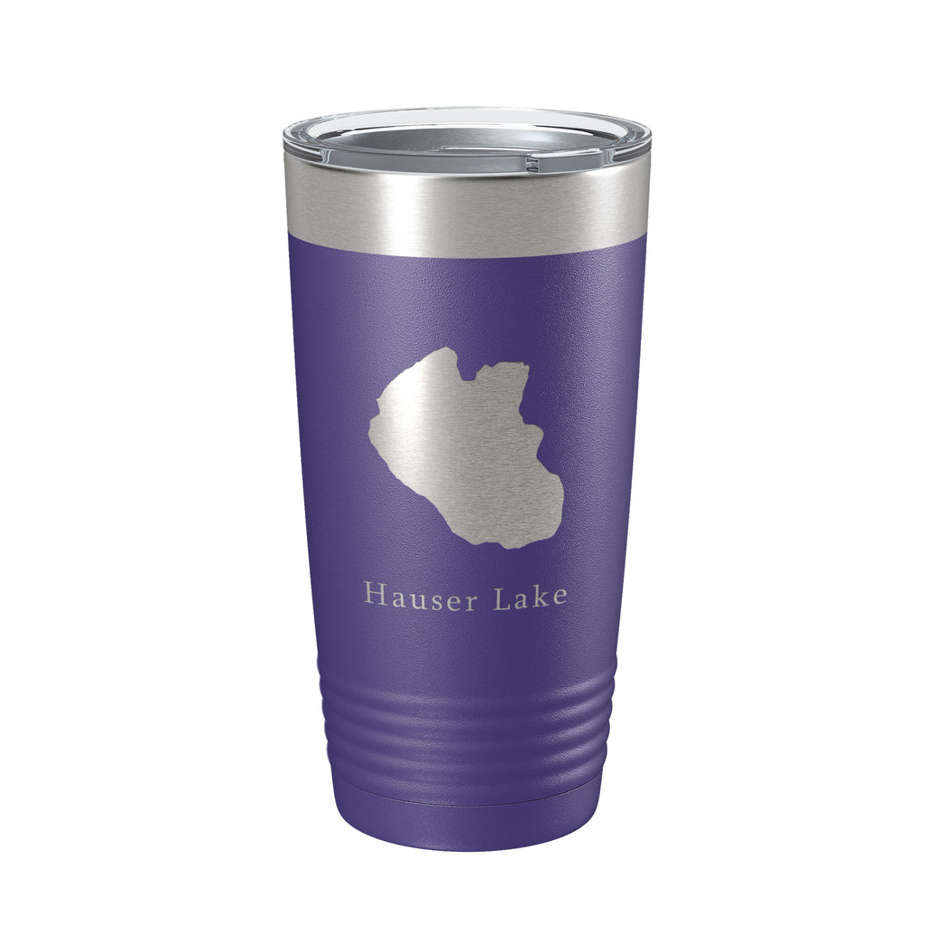 Hauser Lake Map Tumbler Travel Mug Insulated Laser Engraved Coffee Cup Idaho 20 oz