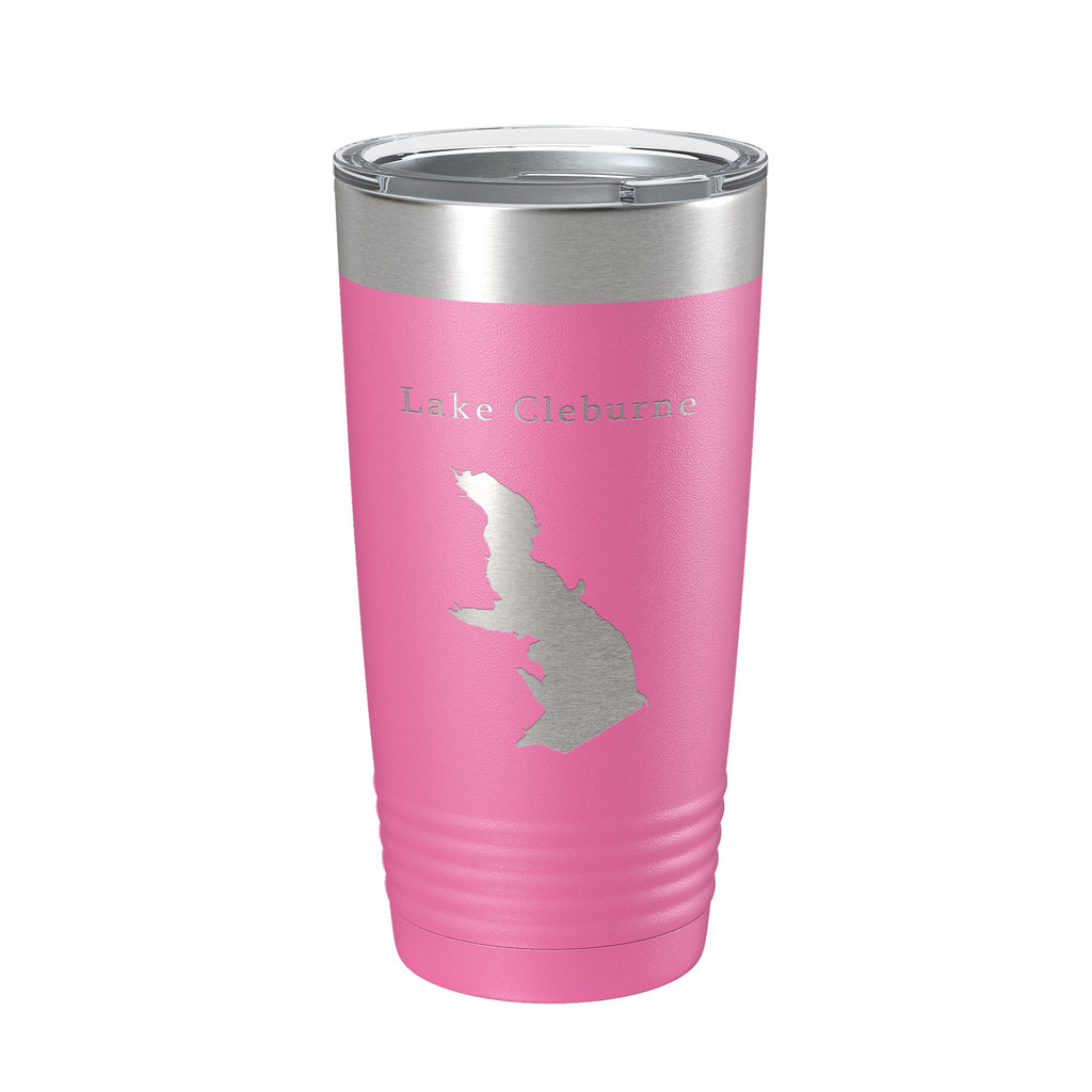 Lake Pat Cleburne Map Tumbler Travel Mug Insulated Laser Engraved Coffee Cup Texas 20 oz