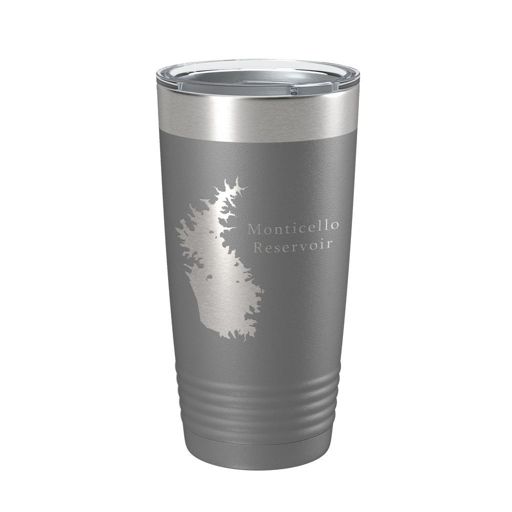 Monticello Reservoir Tumbler Lake Map Travel Mug Insulated Laser Engraved Coffee Cup South Carolina 20 oz