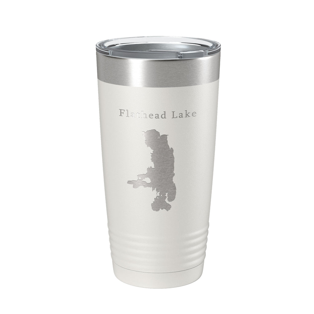 Flathead Lake Map Tumbler Travel Mug Insulated Laser Engraved Coffee Cup Missoula Montana 20 oz