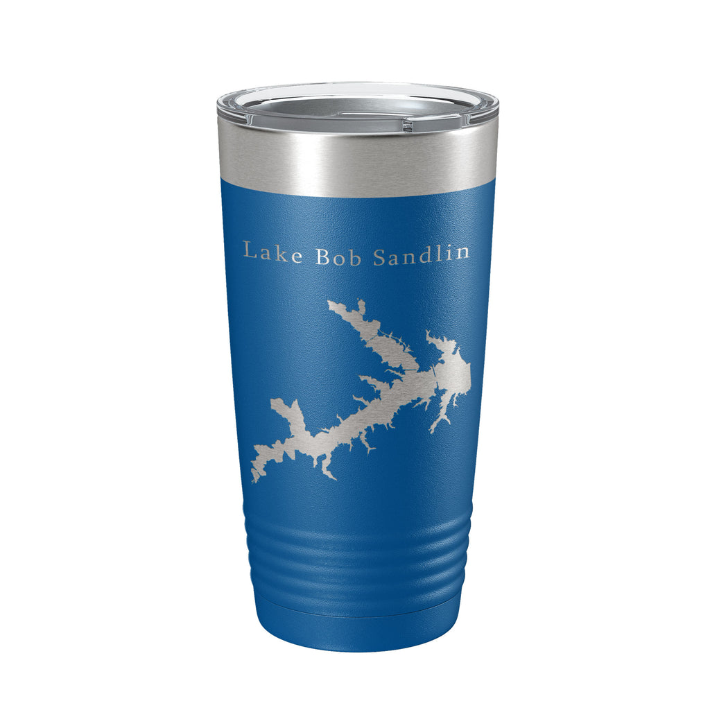 Lake Bob Sandlin Map Tumbler Travel Mug Insulated Laser Engraved Coffee Cup Monticello Reservoir Texas 20 oz