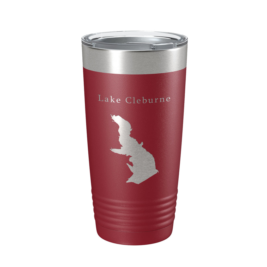 Lake Pat Cleburne Map Tumbler Travel Mug Insulated Laser Engraved Coffee Cup Texas 20 oz