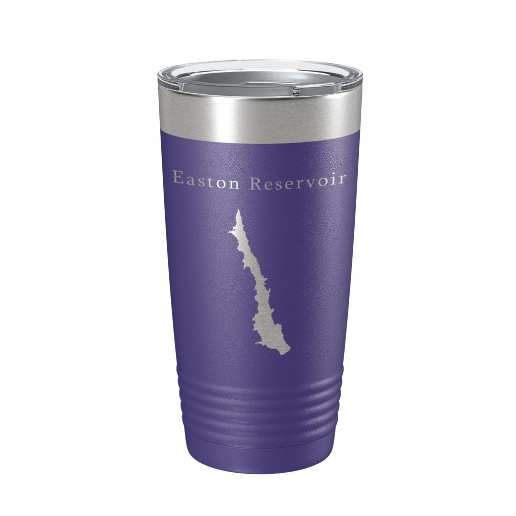 Easton Reservoir Tumbler Lake Map Travel Mug Insulated Laser Engraved Coffee Cup Connecticut 20 oz