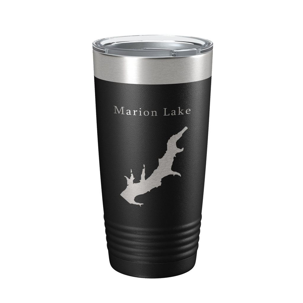 Marion Lake Map Tumbler Travel Mug Insulated Laser Engraved Coffee Cup Kansas 20 oz