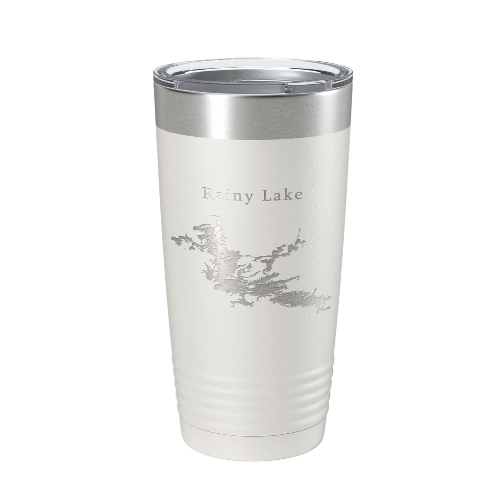 Rainy Lake Map Tumbler Travel Mug Insulated Laser Engraved Coffee Cup Minnesota 20 oz