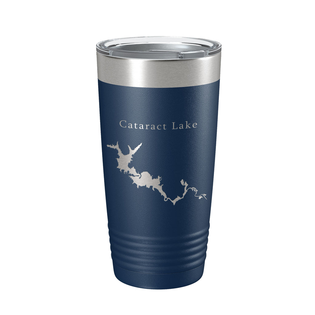 Cataract Lake Map Tumbler Travel Mug Insulated Laser Engraved Coffee Cup Indiana 20 oz