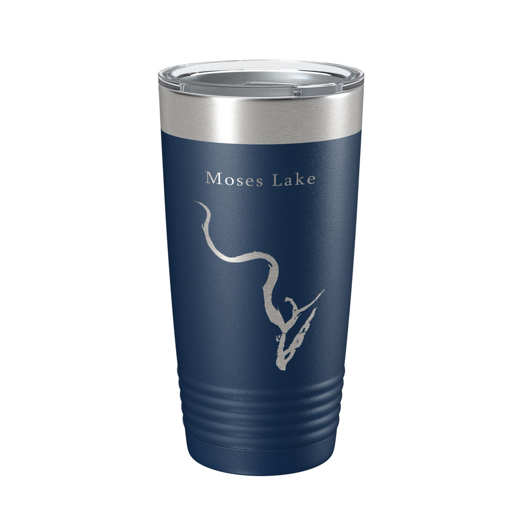 Moses Lake Map Tumbler Travel Mug Insulated Laser Engraved Coffee Cup Washington 20 oz