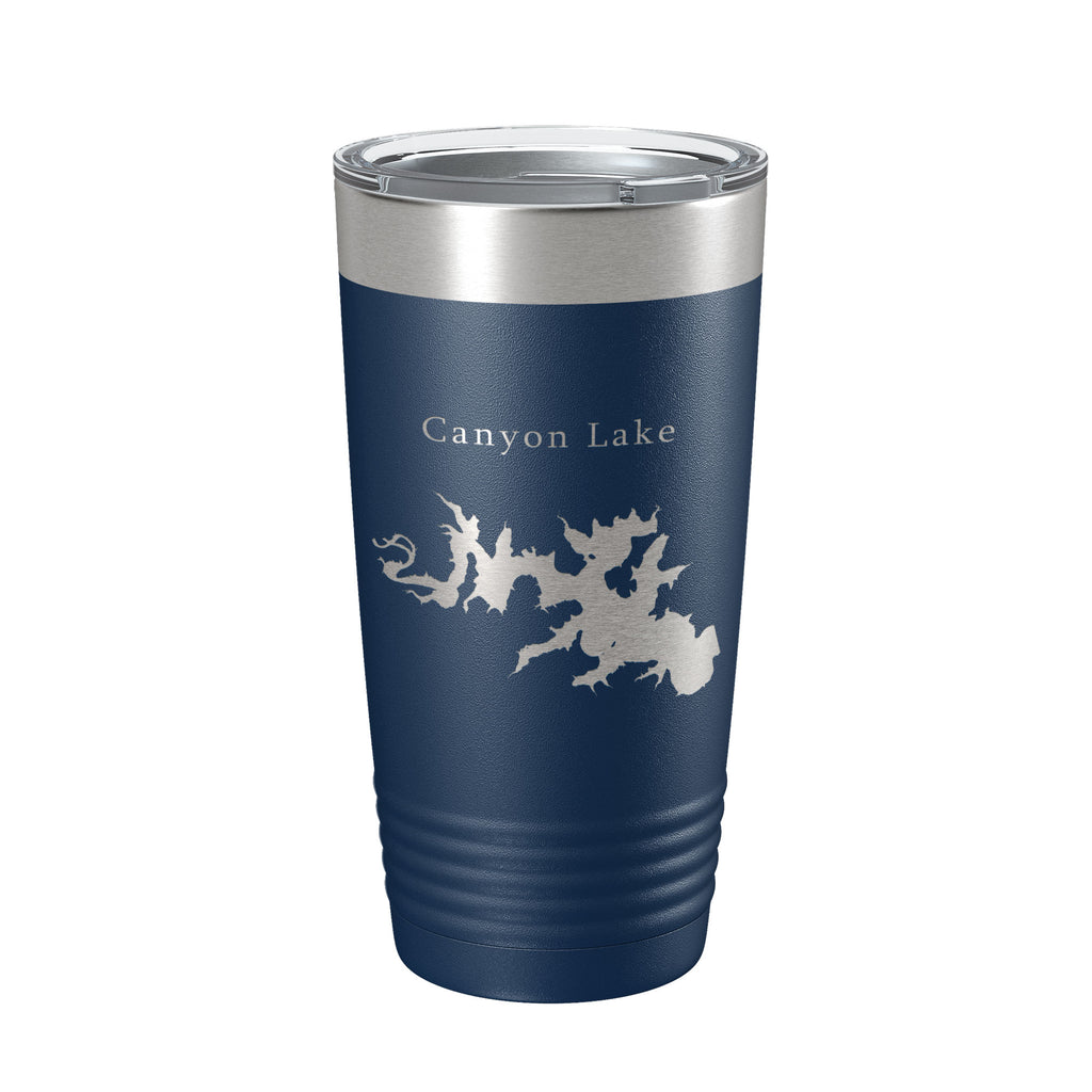 Canyon Lake Map Tumbler Travel Mug Insulated Laser Engraved Coffee Cup Texas 20 oz