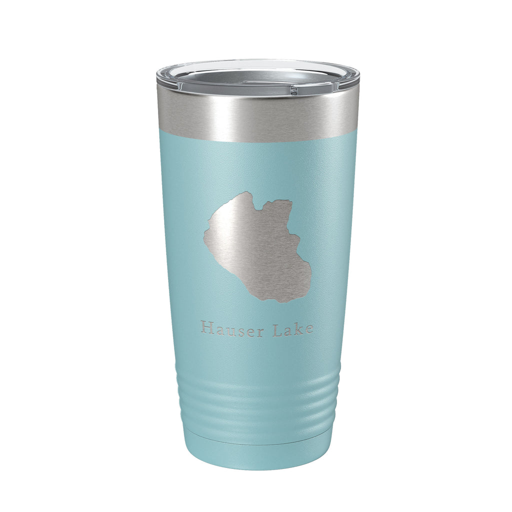 Hauser Lake Map Tumbler Travel Mug Insulated Laser Engraved Coffee Cup Idaho 20 oz