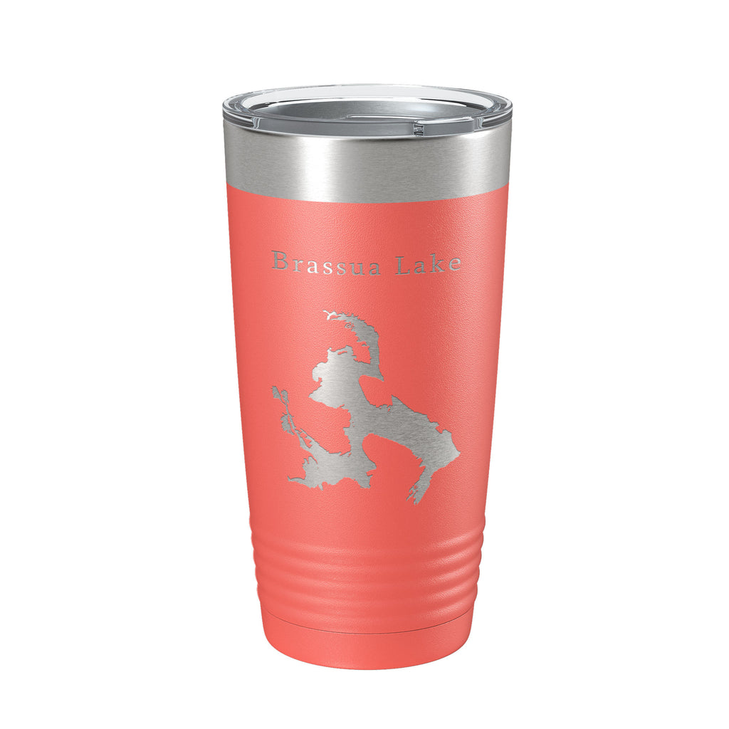 Brassua Lake Map Tumbler Travel Mug Insulated Laser Engraved Coffee Cup Maine Moose River 20 oz