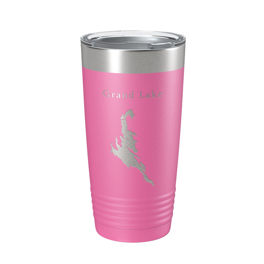 Grand Lake Map Tumbler Travel Mug Insulated Laser Engraved Coffee Cup Maine 20 oz