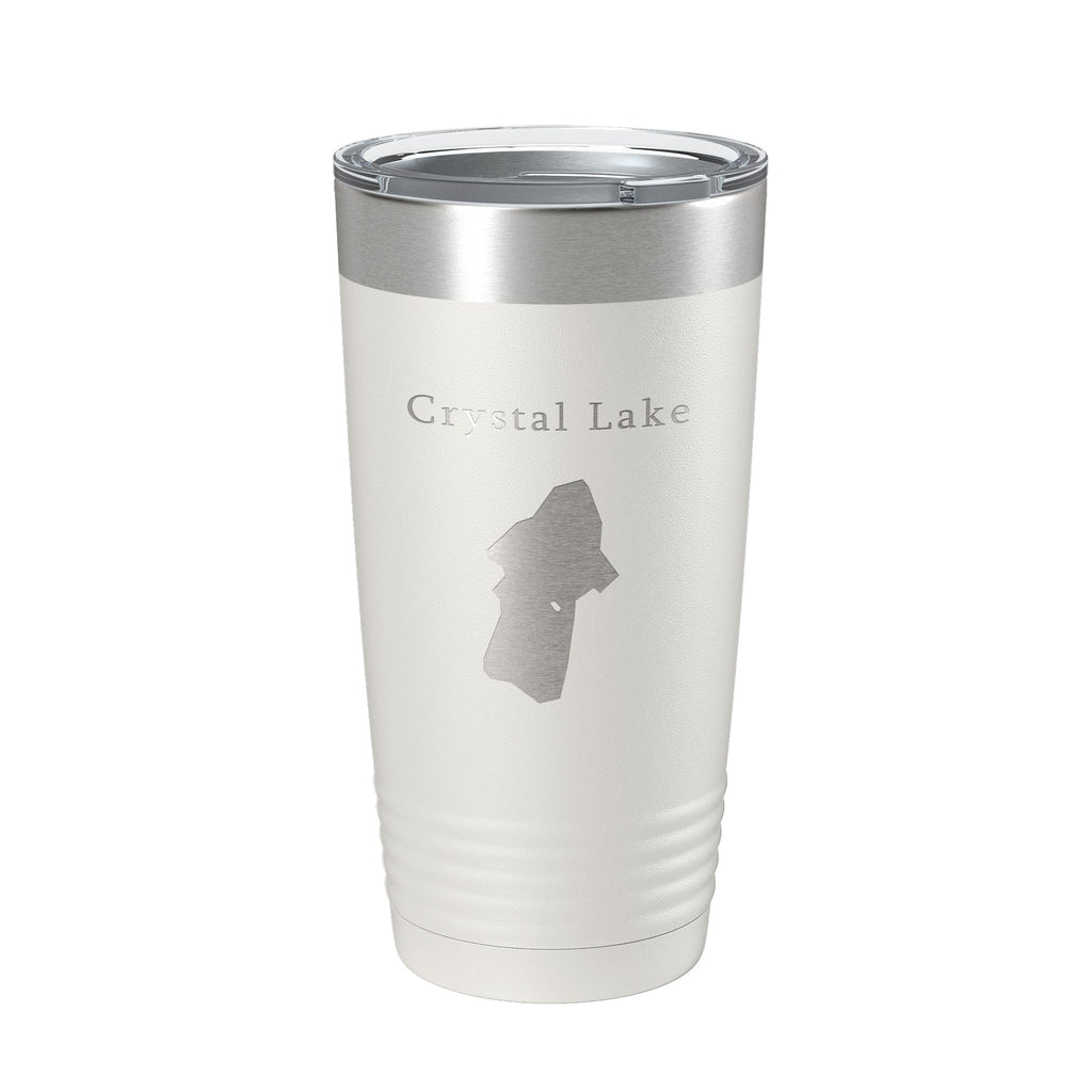 Crystal Lake Map Tumbler Travel Mug Insulated Laser Engraved Coffee Cup California 20 oz