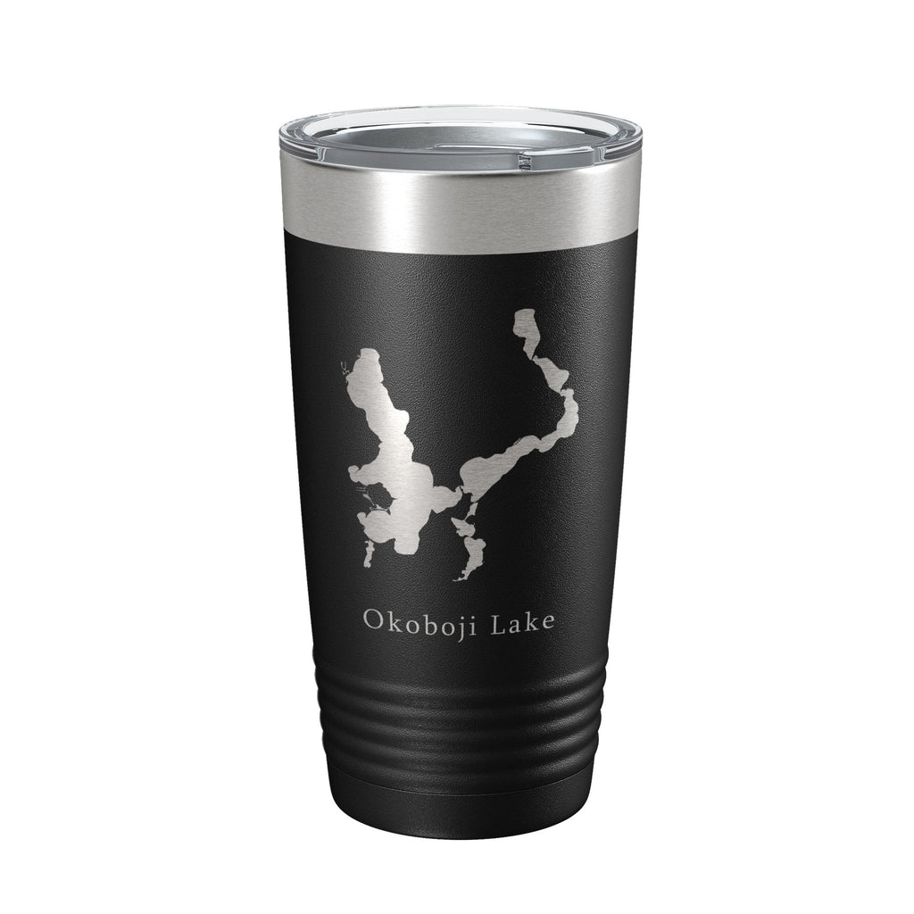 Okoboji Lake Map Tumbler Travel Mug Insulated Laser Engraved Coffee Cup Iowa 20 oz