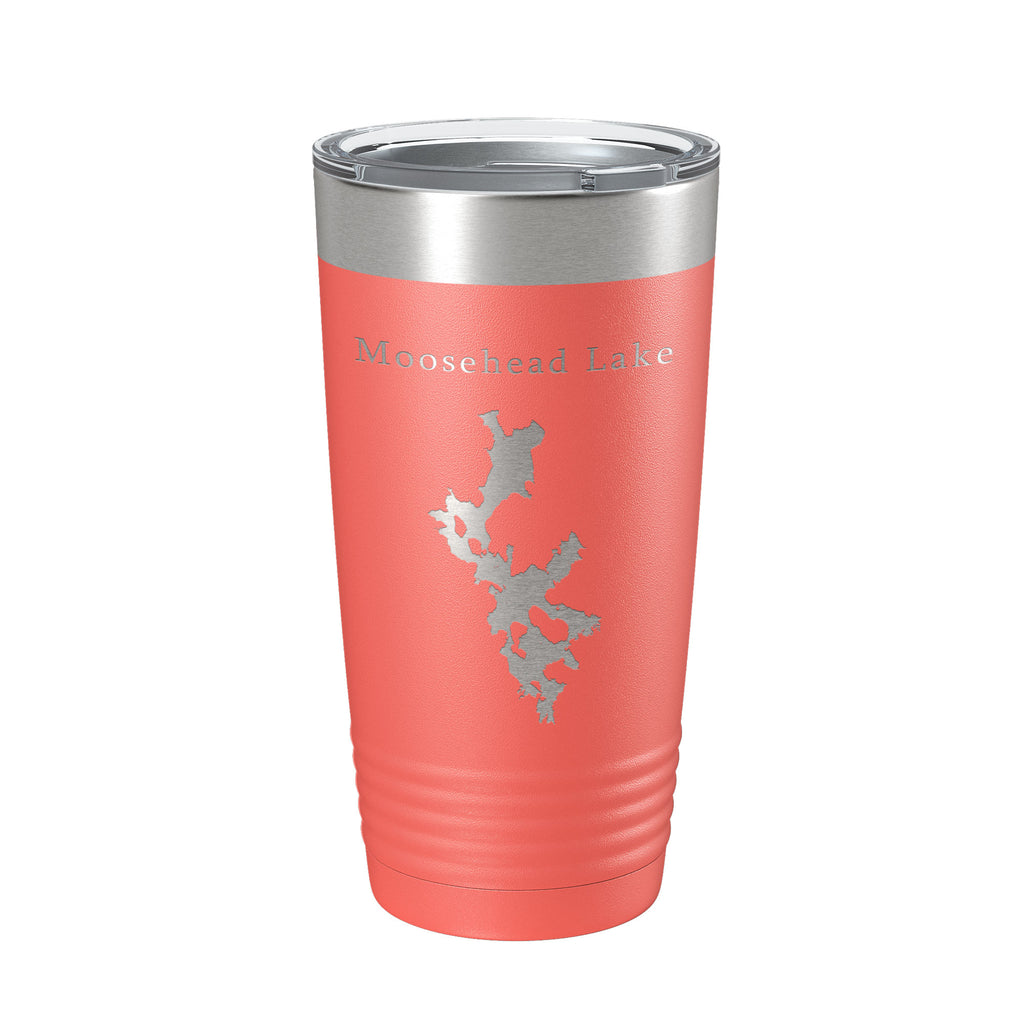 Moosehead Lake Map Tumbler Travel Mug Insulated Laser Engraved Coffee Cup Maine 20 oz