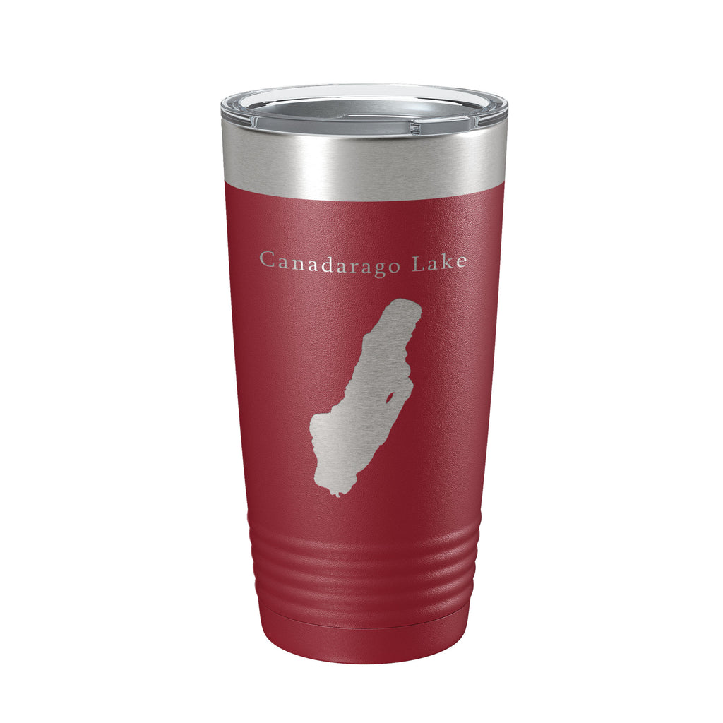 Canadarago Lake Map Tumbler Travel Mug Insulated Laser Engraved Coffee Cup New York 20 oz