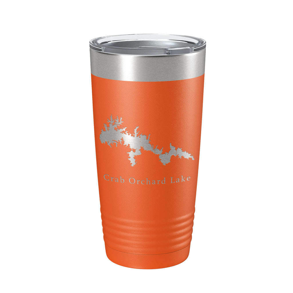 Crab Orchard Lake Map Tumbler Travel Mug Insulated Laser Engraved Coffee Cup Illinois 20 oz