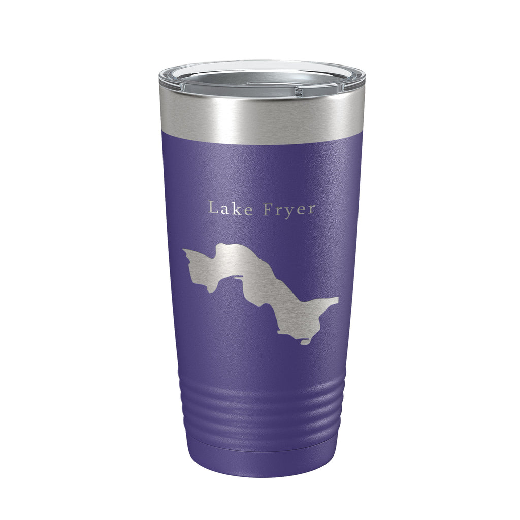 Lake Fryer Map Tumbler Travel Mug Insulated Laser Engraved Coffee Cup Texas 20 oz