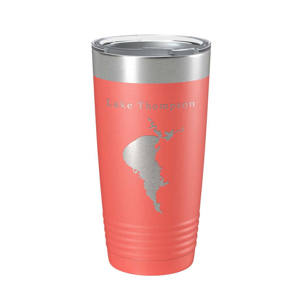 Lake Thompson Map Tumbler Travel Mug Insulated Laser Engraved Coffee Cup South Dakota 20 oz