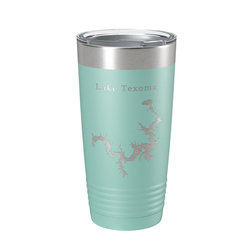 Lake Texoma Map Tumbler Travel Mug Insulated Laser Engraved Coffee Cup Oklahoma Texas 20 oz