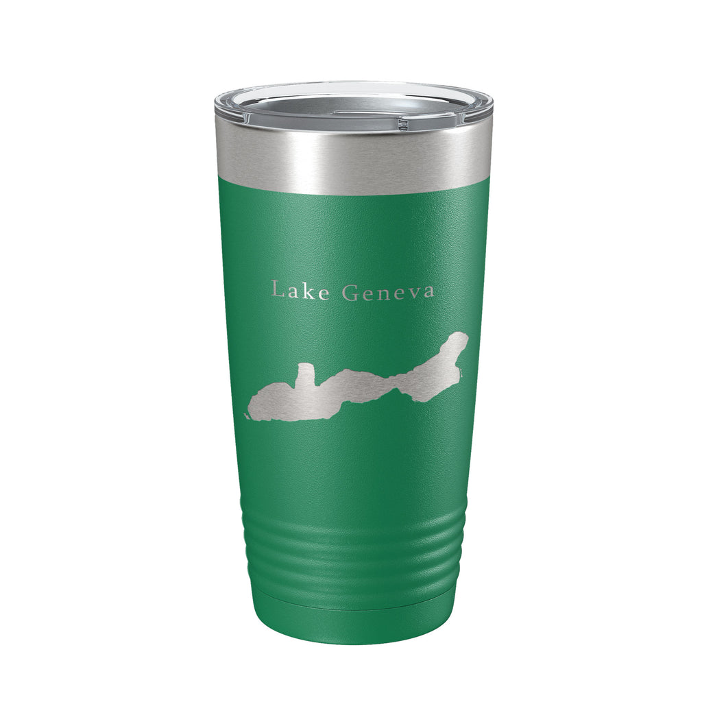 Lake Geneva Map Tumbler Travel Mug Insulated Laser Engraved Coffee Cup Wisconsin 20 oz