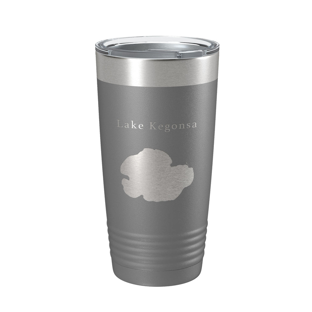 Lake Kegonsa Map Tumbler Travel Mug Insulated Laser Engraved Coffee Cup Wisconsin 20 oz