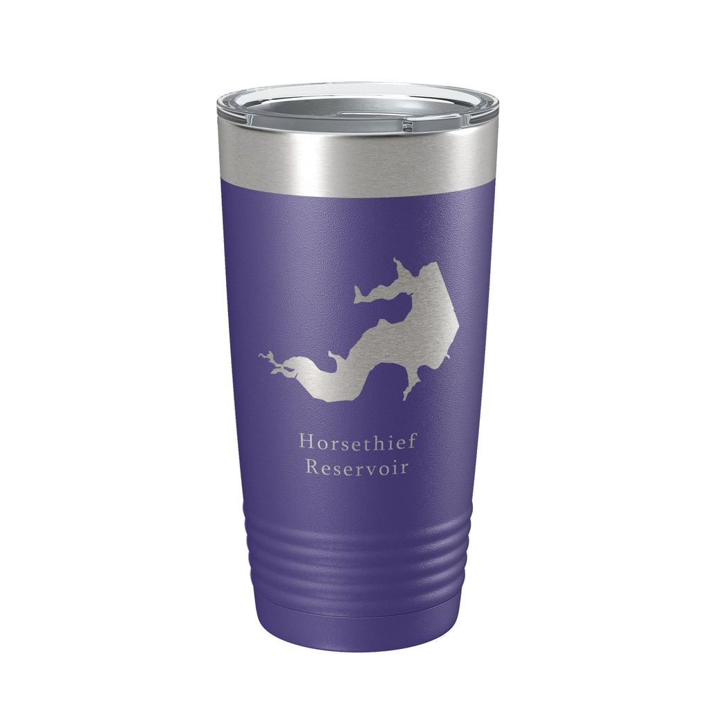 Horsethief Reservoir Tumbler Lake Map Travel Mug Insulated Laser Engraved Coffee Cup Kansas 20 oz