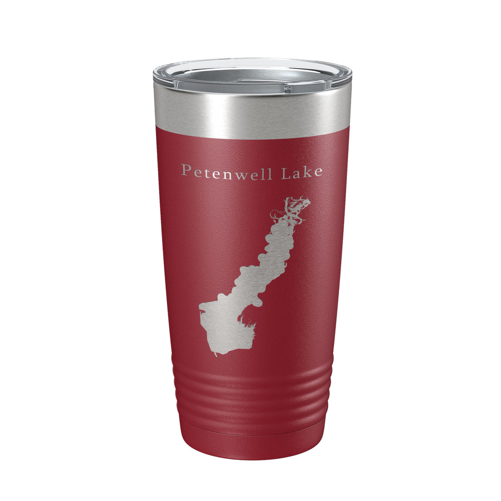 Petenwell Lake Map Tumbler Travel Mug Insulated Laser Engraved Coffee Cup Wisconsin 20 oz