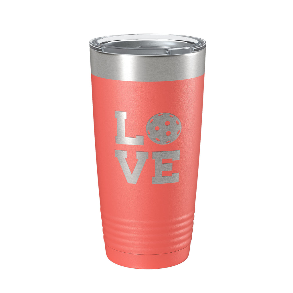 Pickleball Love Tumbler Travel Mug Insulated Laser Engraved Coffee Cup Pickle Ball Gift 20 oz