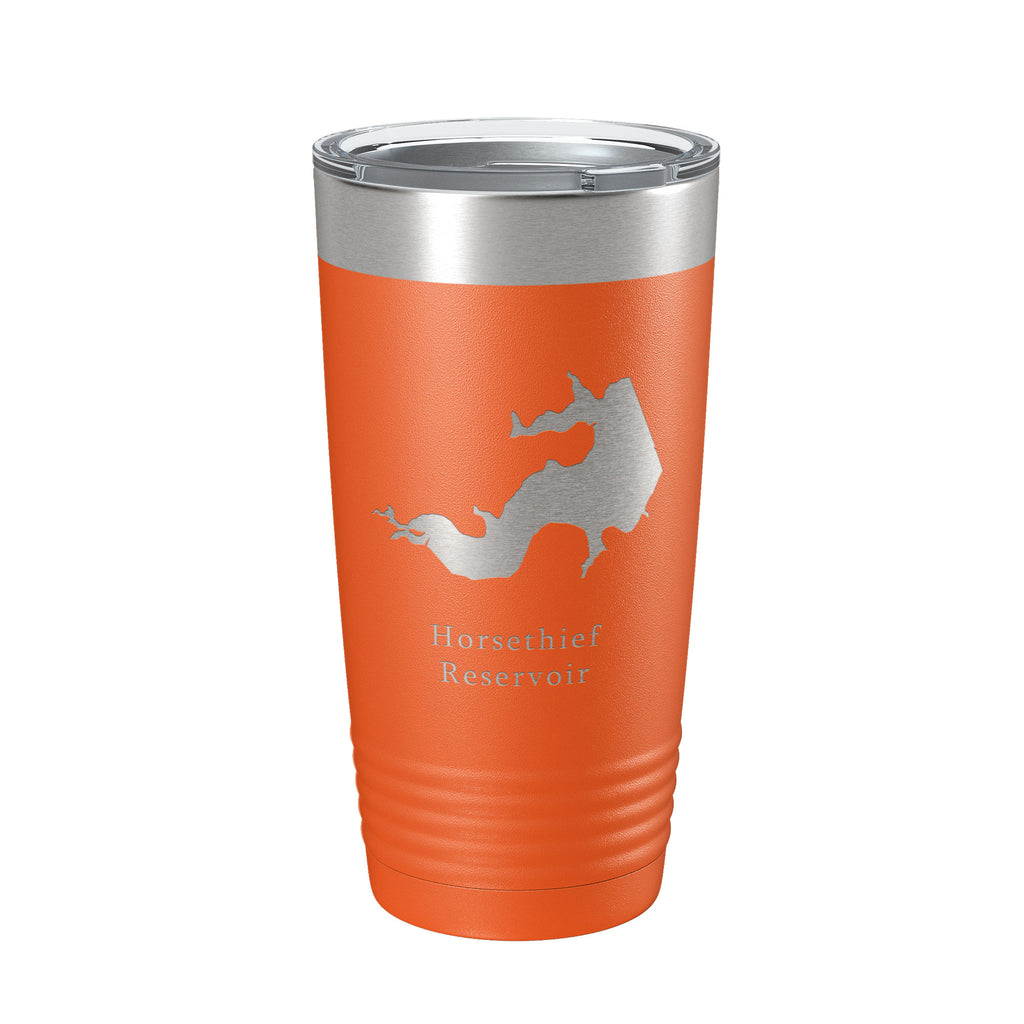 Horsethief Reservoir Tumbler Lake Map Travel Mug Insulated Laser Engraved Coffee Cup Kansas 20 oz