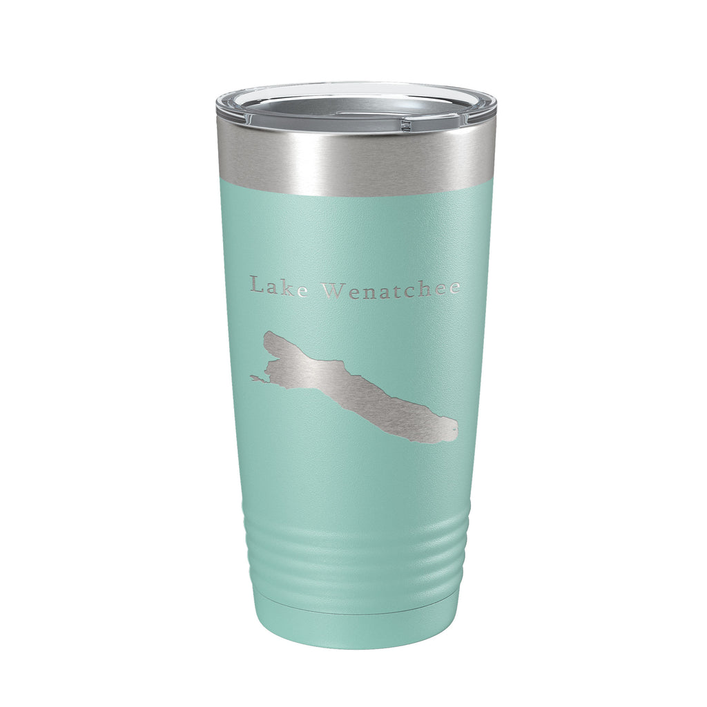 Lake Wenatchee Map Tumbler Travel Mug Insulated Laser Engraved Coffee Cup Washington 20 oz