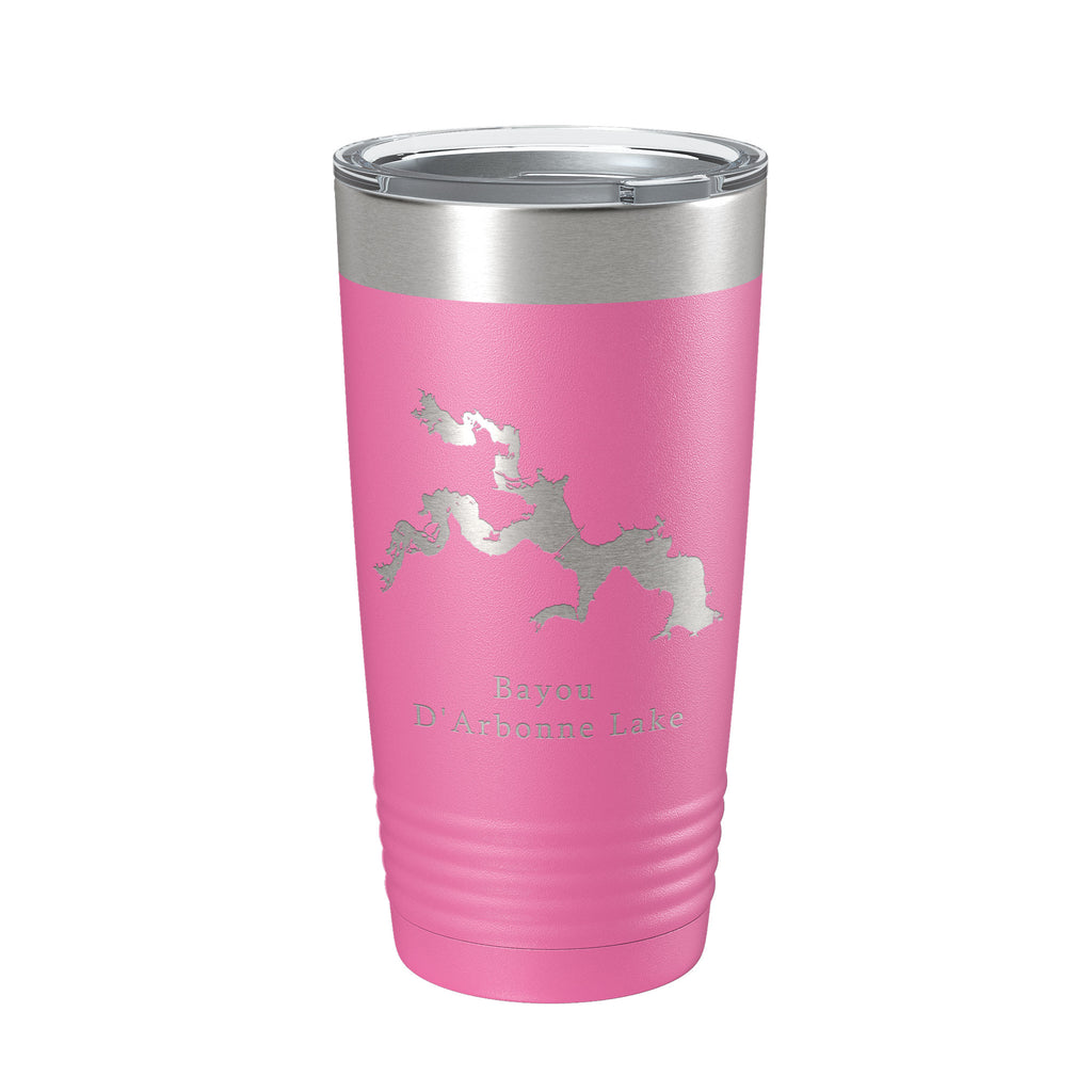 Bayou D'Arbonne Lake Map Tumbler Travel Mug Insulated Laser Engraved Coffee Cup Louisiana 20 oz