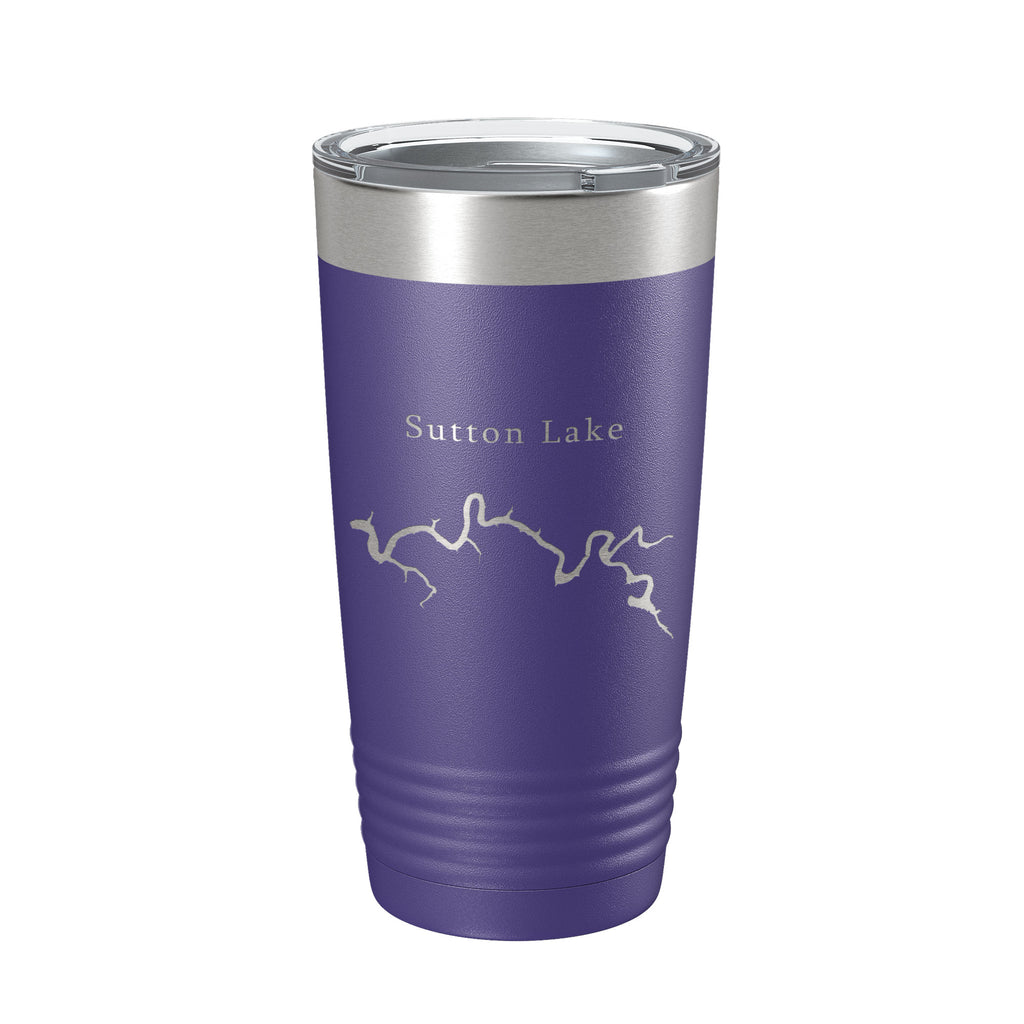 Sutton Lake Elk River Map Tumbler Travel Mug Insulated Laser Engraved Coffee Cup West Virginia 20 oz